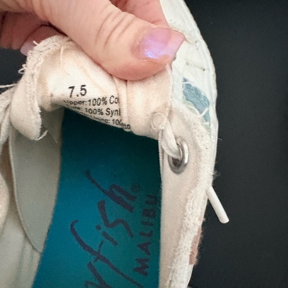 Blowfish Set of 2 White Canvas Sneakers 7.5 - Picture 5 of 6